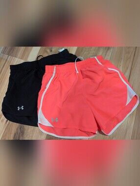 Under Armour Women’s Athletic Shorts - Black and Coral Pink
